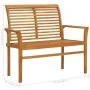 Banco de jardín madera maciza de teca con cojín rojo 112 cm de vidaXL, Bancos de jardín - Ref: Foro24-3062655, Precio: 146,36...