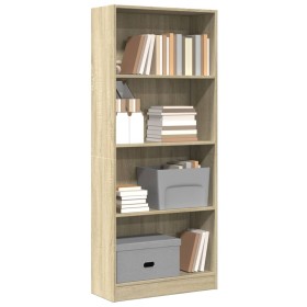 Estantería de madera de ingeniería roble Sonoma 60x24x143 cm en Librerías y estanterías | Comprar online en Foru.es