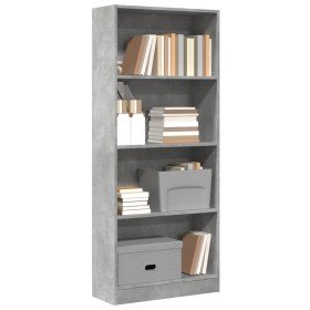 Estantería de madera de ingeniería gris hormigón 60x24x143 cm en Librerías y estanterías | Comprar online en Foru.es