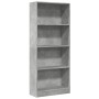 Estantería de madera de ingeniería gris hormigón 60x24x143 cm en Librerías y estanterías | Comprar online en Foru.es