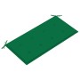 Banco de jardín madera maciza de teca con cojín verde 112 cm de vidaXL, Bancos de jardín - Ref: Foro24-3062654, Precio: 151,3...