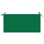 Banco de jardín madera maciza de teca con cojín verde 112 cm de vidaXL, Bancos de jardín - Ref: Foro24-3062654, Precio: 151,3...