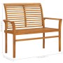 Banco de jardín madera maciza de teca con cojín verde 112 cm de vidaXL, Bancos de jardín - Ref: Foro24-3062654, Precio: 151,3...