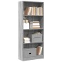 Estantería de madera de ingeniería gris Sonoma 60x24x143 cm en Librerías y estanterías | Comprar online en Foru.es