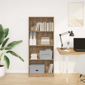 Estantería de madera de ingeniería roble artesanal 60x24x143 cm en Librerías y estanterías | Comprar online en Foru.es