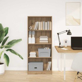 Estantería de madera de ingeniería roble artesanal 60x24x143 cm en Librerías y estanterías | Comprar online en Foru.es