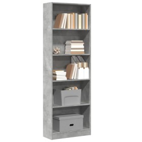 Estantería de madera de ingeniería gris hormigón 60x24x176 cm en Librerías y estanterías | Comprar online en Foru.es