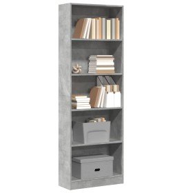 Estantería de madera de ingeniería gris hormigón 60x24x176 cm en Librerías y estanterías | Comprar online en Foru.es