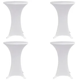 Mantel elástico para mesa alta 4 unidades blanco Ø60 cm de vidaXL, Fundas - Ref: Foro24-279068, Precio: 39,51 €, Descuento: %