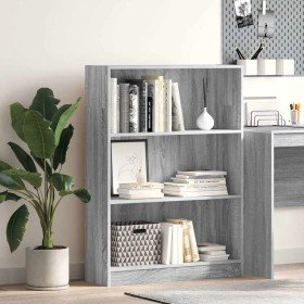 Estantería de madera de ingeniería gris Sonoma 80x24x109 cm en Librerías y estanterías | Comprar online en Foru.es