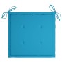 Silla mecedora de madera maciza de teca con cojín azul de vidaXL, Sillas de jardín - Ref: Foro24-3062761, Precio: 160,70 €, D...