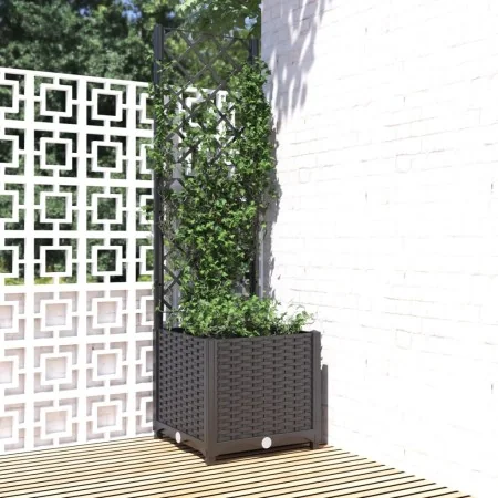 Jardinera con enrejado PP negro 40x40x136 cm de vidaXL, Maceteros y jardineras - Ref: Foro24-318269, Precio: 60,39 €, Descuen...