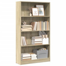 Estantería de madera de ingeniería roble Sonoma 80x24x143 cm en Librerías y estanterías | Comprar online en Foru.es