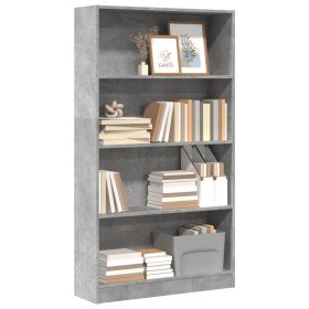 Estantería de madera de ingeniería gris hormigón 80x24x143 cm en Librerías y estanterías | Comprar online en Foru.es