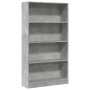 Estantería de madera de ingeniería gris hormigón 80x24x143 cm en Librerías y estanterías | Comprar online en Foru.es