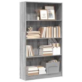 Estantería de madera de ingeniería gris Sonoma 80x24x143 cm en Librerías y estanterías | Comprar online en Foru.es