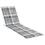 Liege mit grau kariertem Kissen aus massivem Teakholz von vidaXL, Liegen - Ref: Foro24-3063020, Preis: 298,13 €, Rabatt: %
