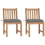 Sillas de jardín 2 uds madera maciza de teca con cojines de vidaXL, Sillas de jardín - Ref: Foro24-3062932, Precio: 243,68 €,...