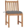 Sillas de jardín 2 uds madera maciza de teca con cojines de vidaXL, Sillas de jardín - Ref: Foro24-3062932, Precio: 243,68 €,...