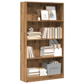 Estantería de madera de ingeniería roble artesanal 80x24x143 cm en Librerías y estanterías | Comprar online en Foru.es