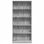 Estantería de madera de ingeniería gris Sonoma 80x24x176 cm en Librerías y estanterías | Comprar online en Foru.es