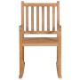 Silla mecedora de madera maciza de teca con cojín blanco crema de vidaXL, Sillas de jardín - Ref: Foro24-3062774, Precio: 165...