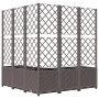 Jardinera con enrejado PP marrón 120x120x136 cm de vidaXL, Maceteros y jardineras - Ref: Foro24-318267, Precio: 212,08 €, Des...