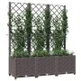 Jardinera con enrejado PP marrón 120x40x136 cm de vidaXL, Maceteros y jardineras - Ref: Foro24-318263, Precio: 106,24 €, Desc...