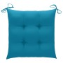 Silla mecedora de madera maciza de teca con cojín azul claro de vidaXL, Sillas de jardín - Ref: Foro24-3062776, Precio: 160,3...