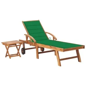 Tumbona con mesa y cojín madera maciza de teca by vidaXL, Loungers - Ref: Foro24-3063026, Price: 311,78 €, Discount: %