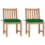 Sillas de jardín 2 unidades madera maciza de teca con cojines de vidaXL, Sillas de jardín - Ref: Foro24-3062936, Precio: 234,...