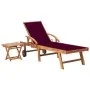 Tumbona con mesa y cojín madera maciza de teca de vidaXL, Tumbonas - Ref: Foro24-3063030, Precio: 311,94 €, Descuento: %