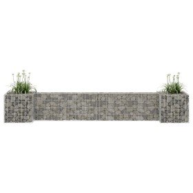 Jardinera de gaviones forma de H alambre de acero 260x40x40 cm en Macetas y jardineras | Comprar online en Foru.es