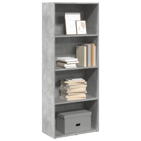 Estantería de madera de ingeniería gris hormigón 60x30x152 cm en Librerías y estanterías | Comprar online en Foru.es