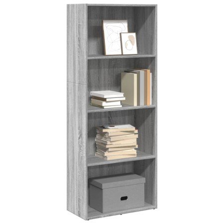 Estantería madera de ingeniería gris Sonoma 60x30x152 cm en Librerías y estanterías | Comprar online en Foru.es
