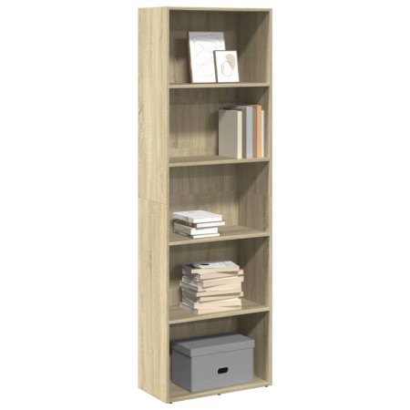 Estantería de madera de ingeniería roble Sonoma 60x30x189 cm en Librerías y estanterías | Comprar online en Foru.es
