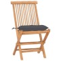 Set comedor de jardín plegable 3 piezas madera de teca cojines de vidaXL, Conjuntos de jardín - Ref: Foro24-3063213, Precio: ...
