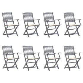 Sillas de jardín plegables 8 uds y cojines madera maciza acacia en Sillas de jardín | Comprar online en Foru.es