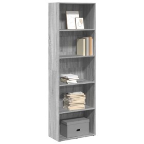 Estantería de madera de ingeniería gris Sonoma 60x30x189 cm en Librerías y estanterías | Comprar online en Foru.es