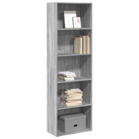 Estantería de madera de ingeniería gris Sonoma 60x30x189 cm en Librerías y estanterías | Comprar online en Foru.es