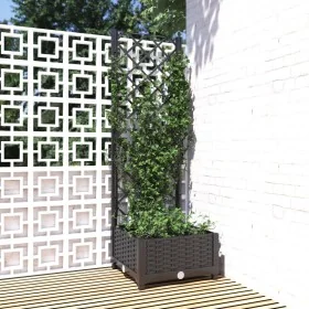 Jardinera con enrejado PP negro 40x40x121,5 cm de vidaXL, Maceteros y jardineras - Ref: Foro24-318268, Precio: 40,11 €, Descu...