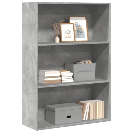 Estantería de madera de ingeniería gris hormigón 80x30x114 cm en Librerías y estanterías | Comprar online en Foru.es