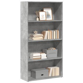 Estantería de madera de ingeniería gris hormigón 80x30x152 cm en Librerías y estanterías | Comprar online en Foru.es