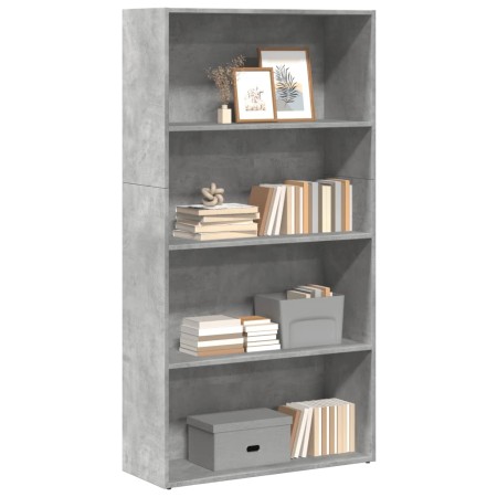 Estantería de madera de ingeniería gris hormigón 80x30x152 cm en Librerías y estanterías | Comprar online en Foru.es