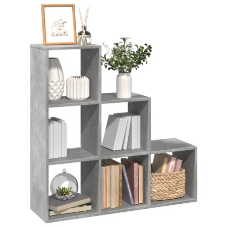 Librería divisor 3 niveles madera gris hormigón 99x29x99 cm en Librerías y estanterías | Comprar online en Foru.es