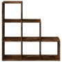 Librería divisor 3 niveles madera roble ahumado 99x29x99 cm en Librerías y estanterías | Comprar online en Foru.es
