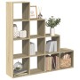 Librería divisora 4 niveles madera Sonoma 131,5x29x131,5 cm en Librerías y estanterías | Comprar online en Foru.es
