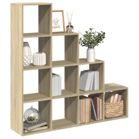 Librería divisora 4 niveles madera Sonoma 131,5x29x131,5 cm en Librerías y estanterías | Comprar online en Foru.es