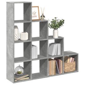 Librería divisora 4 niveles madera gris 131,5x29x131,5 cm en Librerías y estanterías | Comprar online en Foru.es
