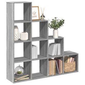 Librería divisora 4 niveles madera gris Sonoma 131,5x29x131,5cm en Librerías y estanterías | Comprar online en Foru.es
